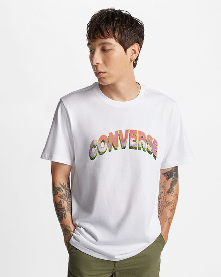 T-Shirts Barbati Converse Cloud Fill Logo Albi | RO YFC13S951